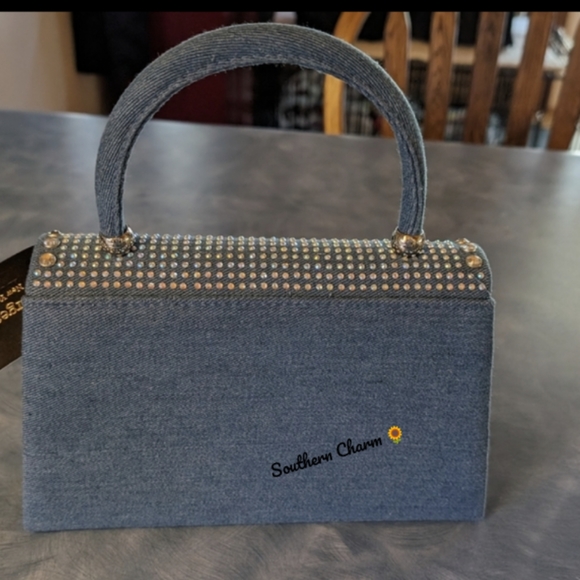 Last One.... Denim Purse with Rhinestones - Picture 4 of 11